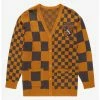 Promo ⌛ Harry Potter Hufflepuff Checkered 👩 Women's Cardigan - BoxLunch Exclusive 😉