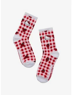 Cheap ๐ฅ Sanrio Hello Kitty And Friends Apple Gingham Crew ๐งฆ Socks - BoxLunch Exclusive ๐ฏ