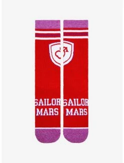 Budget 💯 Sailor Moon Sailor Mars Varsity Crew 🧦 Socks - BoxLunch Exclusive ⭐