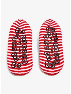 Flash Sale 🛒 Sanrio Hello Kitty Striped Fleece Slipper 🧦 Socks - BoxLunch Exclusive 🎉 -Boxlunch Shop unnamed file 1123