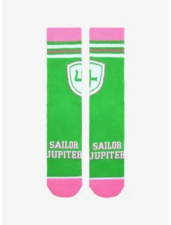 Cheap 👍 Sailor Moon Sailor Jupiter Varsity Crew 🧦 Socks - BoxLunch Exclusive 🌟