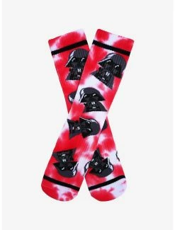 Best Pirce ⭐ Star Wars Chibi Darth Vader Tie-Dye Crew 🧦 Socks - BoxLunch Exclusive ✔️