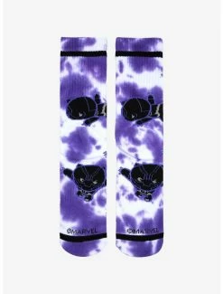 Hot Sale ❤️ Marvel Black Panther Chibi T'Challa Tie-Dye Crew 🧦 Socks - BoxLunch Exclusive 🧨 -Boxlunch Shop unnamed file 1133