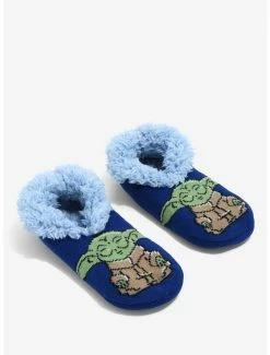 Hot Sale 🎉 Star Wars The Mandalorian Grogu Meditating Slipper 🧦 Socks - BoxLunch Exclusive 👍