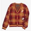 Best Pirce ✔️ Harry Potter Gryffindor Plaid 👩 Women's Cardigan - BoxLunch Exclusive 🎉