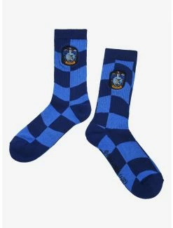 Best deal ✨ Harry Potter Ravenclaw Crest Wavy Checkered Crew 🧦 Socks - BoxLunch Exclusive 👏