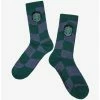 Outlet 🥰 Harry Potter Slytherin Crest Wavy Checkered Crew 🧦 Socks - BoxLunch Exclusive 🤩