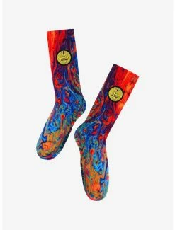 New 🔥 Disney Gravity Falls Bill Cipher Weirdmageddon Oil-Slick Print Crew 🧦 Socks - BoxLunch Exclusive 👏