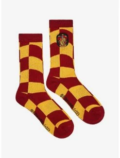 New 🛒 Harry Potter Gryffindor Crest Wavy Checkered Crew 🧦 Socks - BoxLunch Exclusive 😍 -Boxlunch Shop unnamed file 1189