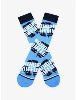 Wholesale 🎁 The Office Dunder Mifflin Allover Print Logo Crew 🧦 Socks - BoxLunch Exclusive ✨