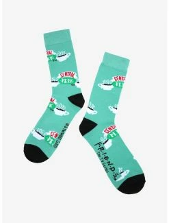 Brand new 🎁 Friends Central Perk Allover Print Logo Crew 🧦 Socks - BoxLunch Exclusive 🔔