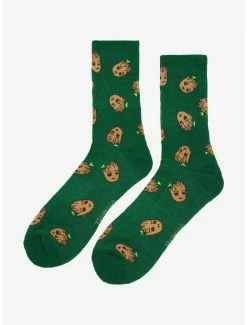 Coupon ✔️ Marvel Guardians Of The Galaxy Baby Groot Allover Print Crew 🧦 Socks - BoxLunch Exclusive 😀 -Boxlunch Shop unnamed file 1202
