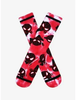 Cheap 🌟 Marvel Spider-Man Miles Morales Chibi Allover Print Tie-Dye Crew 🧦 Socks - BoxLunch Exclusive 🎉