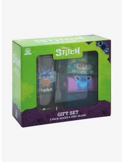 Hot Sale ⌛ Boxlunch Disney Lilo & Stitch Pint Glass And Crew 🧦 Socks Gift Set ⭐ -Boxlunch Shop unnamed file 1216