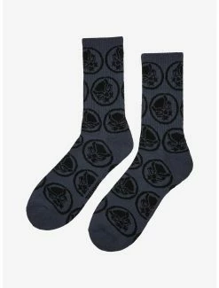 Coupon 👍 Marvel Black Panther Allover Print Crew 🧦 Socks - BoxLunch Exclusive 🤩 -Boxlunch Shop unnamed file 1219