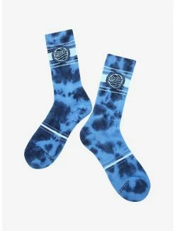 Promo 🌟 Avatar: The Last Airbender Waterbending Symbol Tie-Dye Crew 🧦 Socks - BoxLunch Exclusive 👏