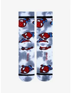 Budget ❤️ Marvel Spider-Man Chibi Spidey Tie-Dye Crew 🧦 Socks - BoxLunch Exclusive ✨ -Boxlunch Shop unnamed file 1243