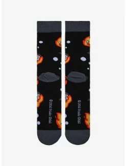 Brand new 🎁 Studio Ghibli Howl's Moving Castle Calcifer Cooking Eggs & Bacon Crew 🧦 Socks - BoxLunch Exclusive ⌛ -Boxlunch Shop unnamed file 1253