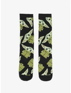Coupon 🛒 Star Wars The Mandalorian The Child Allover Print Crew 🧦 Socks - BoxLunch Exclusive 🛒