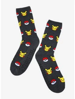 Best Sale โ๏ธ Boxlunch Pokémon Pokeball And Pikachu Crew ๐งฆ Socks โจ