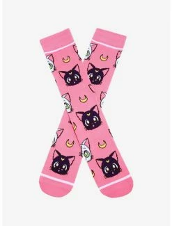 Buy 🔥 Sailor Moon Luna & Artemis Crew 🧦 Socks - BoxLunch Exclusive 🛒