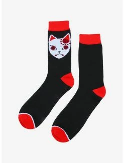 Best Sale 🛒 Demon Slayer: Kimetsu No Yaiba Tanjiro Kamado Warding Mask Crew 🧦 Socks - BoxLunch Exclusive ✔️ -Boxlunch Shop unnamed file 1277
