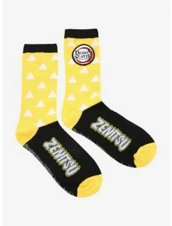Promo 😀 Demon Slayer: Kimetsu No Yaiba Zenitsu Patterned 🧦 Socks - BoxLunch Exclusive 🔔 -Boxlunch Shop unnamed file 1280