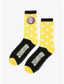 Promo 😀 Demon Slayer: Kimetsu No Yaiba Zenitsu Patterned 🧦 Socks - BoxLunch Exclusive 🔔 -Boxlunch Shop unnamed file 1281