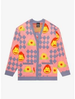 Brand new 🧨 Studio Ghibli Howl's Moving Castle Howl's Diamonds & Calcifer 👩 Women's Plus Size Cardigan - BoxLunch Exclusive ⭐