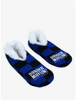 Discount ✨ The Office Dunder Mifflin Logo Slipper 🧦 Socks - BoxLunch Exclusive ✔️