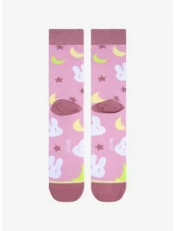 Budget 🎁 Sailor Moon Bunnies & Crescent Moons Allover Print Crew 🧦 Socks - BoxLunch Exclusive 🥰 -Boxlunch Shop unnamed file 1334