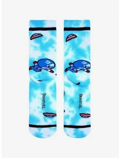 Brand new ❤️ Marvel Captain America Chibi Cap Tie-Dye Crew 🧦 Socks - BoxLunch Exclusive 😀 -Boxlunch Shop unnamed file 1354
