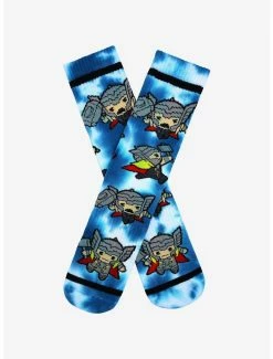 Coupon 🤩 Marvel Thor Chibi Tie-Dye Crew 🧦 Socks - BoxLunch Exclusive 🔥