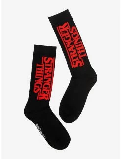 Hot Sale 🌟 Boxlunch Stranger Things Logo Crew 🧦 Socks 🎁