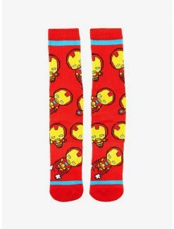 Top 10 🛒 Marvel Iron Man Chibi Allover Print Crew 🧦 Socks - BoxLunch Exclusive 🔔