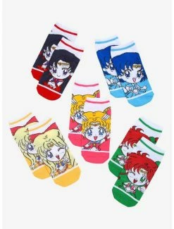 Flash Sale 💯 Boxlunch Pretty Guardian Sailor Moon Chibi Character Portraits Sock Set 👍