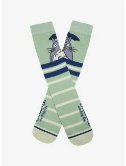 Deals 🌟 Studio Ghibli My Neighbor Totoro Umbrella Striped Crew 🧦 Socks - BoxLunch Exclusive 🎉