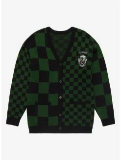 Best deal 💯 Harry Potter Slytherin Checkered 👩 Women's Cardigan - BoxLunch Exclusive 🌟