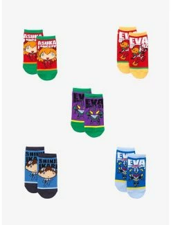 Buy ❤️ Neon Genesis Evangelion Chibi Characters Ankle Sock Set - BoxLunch Exclusive 🧨