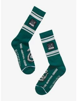 Deals ❤️ Harry Potter Slytherin Quidditch Crew 🧦 Socks - BoxLunch Exclusive 💯
