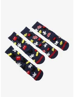 Hot Sale 👍 Boxlunch Disney Mickey & Minnie Icons Allover Print Crew Sock Set 🌟 -Boxlunch Shop unnamed file 1485