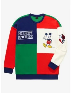 Promo 🎁 Disney Mickey Mouse Retro Color Block Crewneck - BoxLunch Exclusive 👍