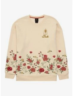 Top 10 👍 Disney Beauty And The Beast Belle Floral 👩 Women's Crewneck - BoxLunch Exclusive 💯