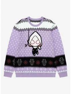 Discount 😀 Marvel Spider-Man: Into The Spider-Verse Spider-Gwen Holiday Sweater - BoxLunch Exclusive ✨