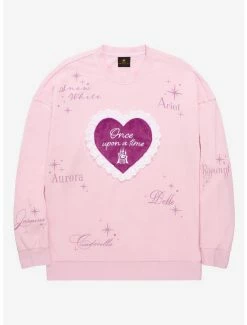 Outlet 🎁 Disney Princess Once Upon A Time Heart Crewneck - BoxLunch Exclusive 👍