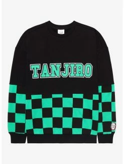 Best Pirce โ๏ธ Demon Slayer: Kimetsu No Yaiba Tanjiro Checkered Panel Crewneck - BoxLunch Exclusive ๐