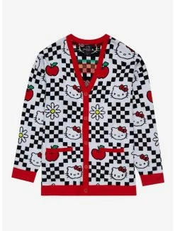 Promo ⌛ Sanrio Hello Kitty With Apples 👩 Women's Plus Sized Cardigan - BoxLunch Exclusive 😀
