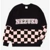 Brand new 😀 Demon Slayer: Kimetsu No Yaiba Nezuko Checkered Panel Crewneck - BoxLunch Exclusive 🎉