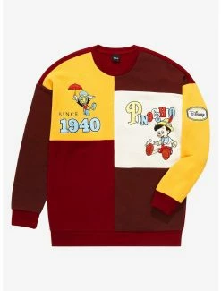 Discount ⌛ Disney Pinocchio Retro Color Block Crewneck - BoxLunch Exclusive ⌛