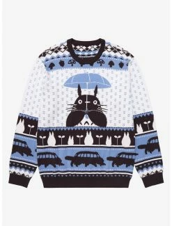 Coupon 🎉 Studio Ghibli My Neighbor Totoro Totoro With Umbrella Holiday Sweater - BoxLunch Exclusive 🎉